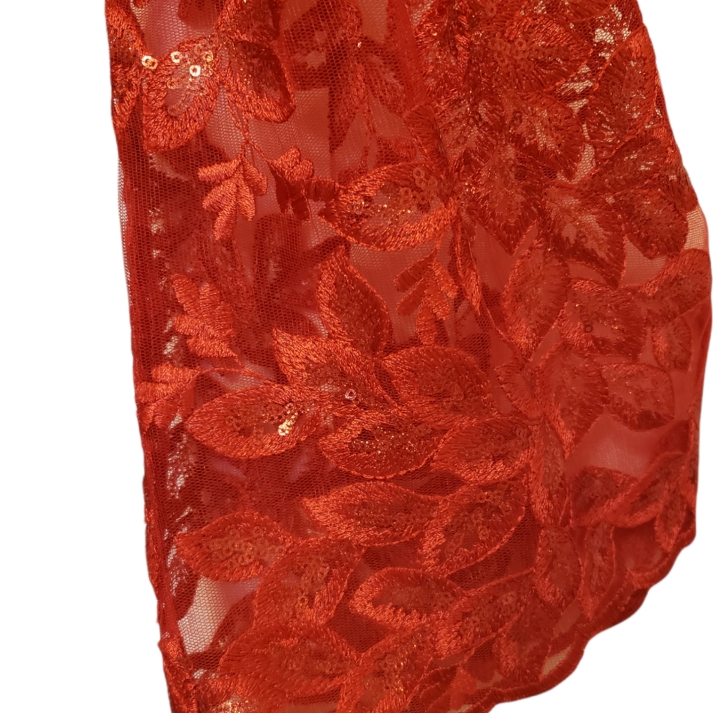NWOT Red sequin lace dress by LM collection - Picture 10 of 10